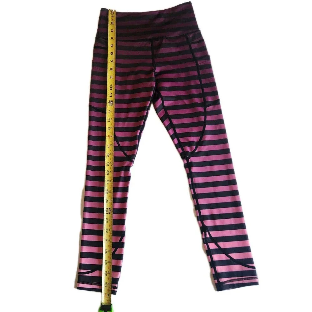 ZYIA Ombre Stripe Pocket High Rise Stretch Light n Tight Leggings Sz 2 - Picture 4 of 8